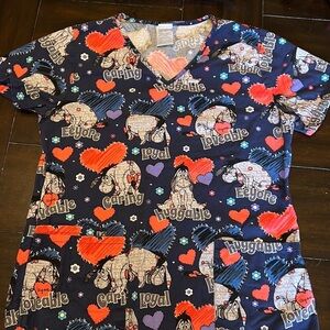 Disney Winnie the Pooh Eeyore scrub top